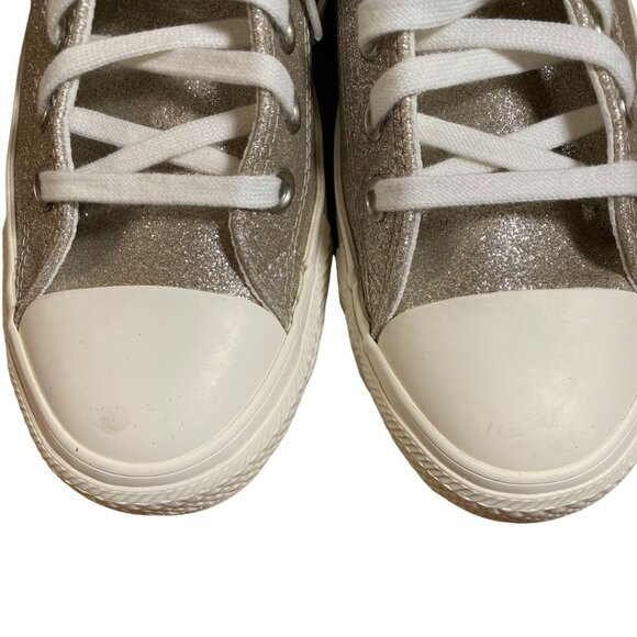 Converse Chuck Taylor All Star Glitter High Tops – Light Gold – Women’s 9 - Picture 7 of 10